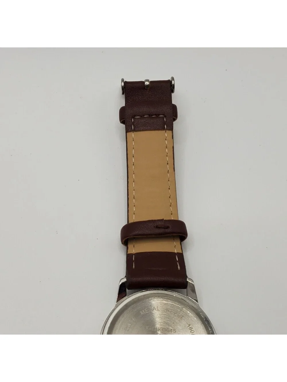 Unbranded Quartz Womens Watch 33mm Silver Tone Brown Leather Band New Battery